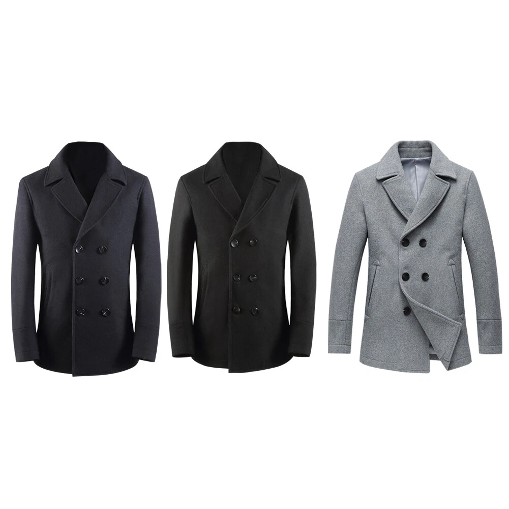 Men's Modern Double Breasted Pea Coat