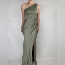 BHLDN Anthropologie Dylan Charmeuse Dress Satin Asymmetrical Maxi Bridesmaid