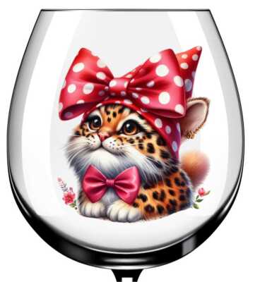 X12 Katze Schleife Glas Vinyl Aufkleber Sticker Farbe ab679