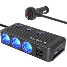 Cigarette Lighter Plug Splitter 3 Socket 200w Car Cigarette Lighter Adapter Usb 