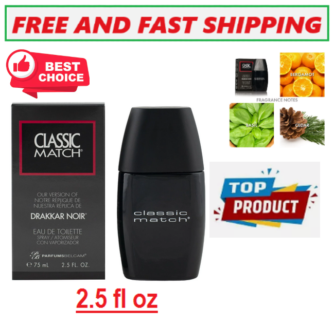 Classic Match Drakkar Noir Eau De Toilette Spray Men 2.5 Oz 75ml  