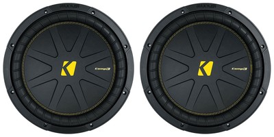 (2) Kicker 50CWCS124 CompC 12'' Subwoofers SVC 4 ohm Car Audio Subs CWCS124