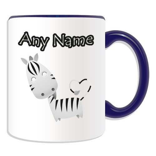Personalised Gift Zebra Mug Money Box Cup Animal Sealife Design Silly Stripy Tea - Picture 20 of 21