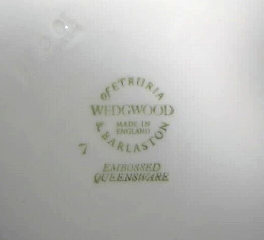 Two 8" Salad Plates , Embossed Queensware, Lavender On Cream, By Wedgwood