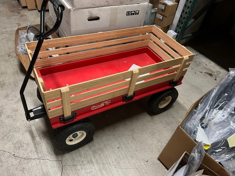 Vagón clásico Flyer Kettler neumático de aire de gran tamaño rojo Foto 2 de 4