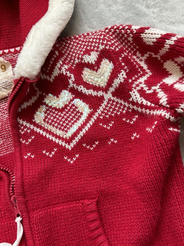 Children’s Place Rojo Talla 14 XL Chaqueta Corazones Navidad San Valentín  Foto 3 de 4