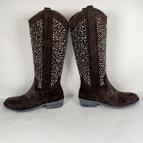 Beverly Feldman Tall Boots Womens Size 7 B Brown All Leather Zip Up Casual Shoes - Picture 6 of 10