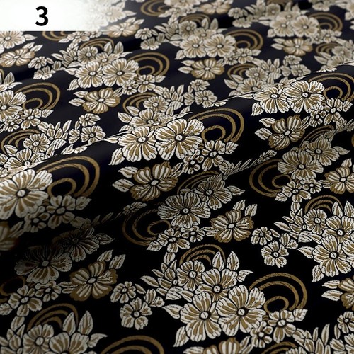 75*100cm Faux Silk Satin Floral Embroidery Fabric Retro DIY Brocade Damask Craft - Picture 1 of 32