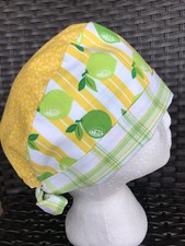 Tie Back Medical Surgical Women’s Scrub Hat Cap 🇺🇸 USA made 🍋 Sweet & Sour