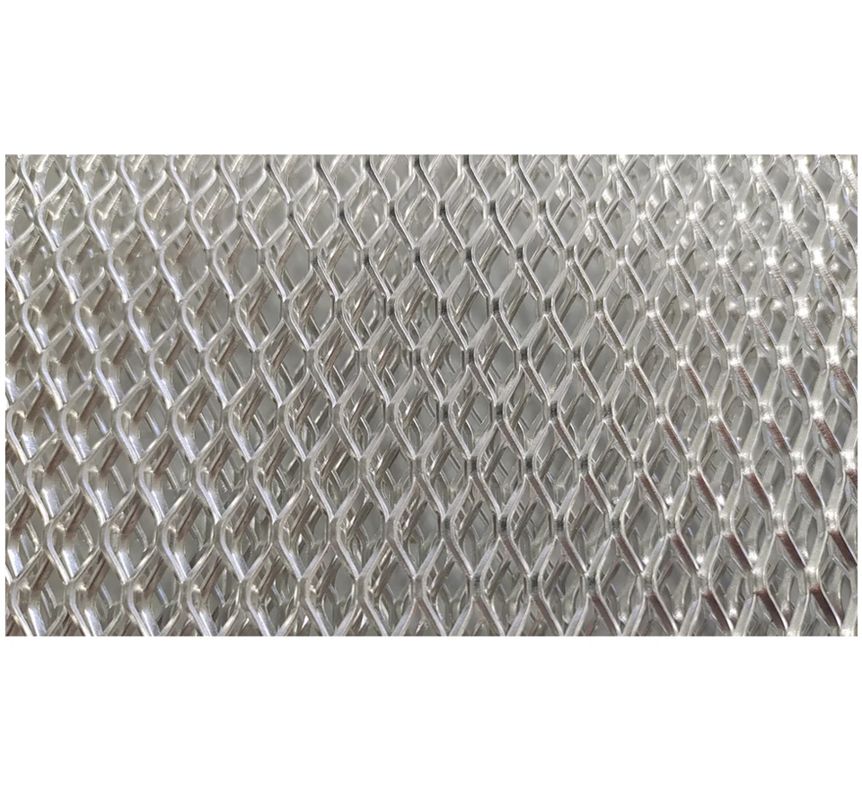 Red de malla universal plateada para parachoques de coche de carreras de aluminio de 100x33 cm Foto 3 de 4