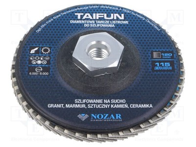 Tarcza szlifierska płatowa 115mm Ziarnistość: 120 Typhoon Z1C2