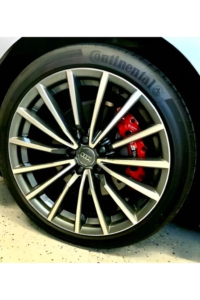 4x red brake caliper cover for Audi S-Line Q1 Q2 Q3 Q5 TT A1 A5 A6 S3 RS... - Image 4 of 4