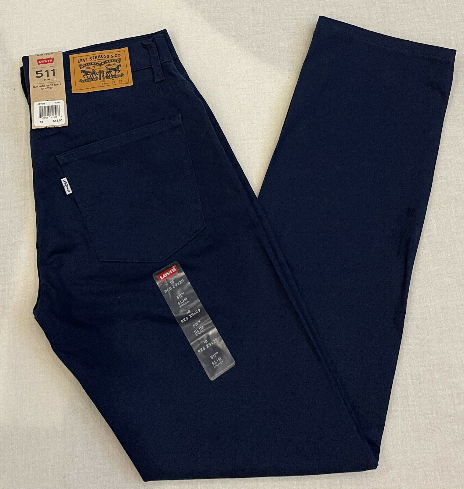 Levi's 511 Slim Boys Twill Pants 18REG 29X29 Dark Blue Colored Jeans  742728616568 | eBay