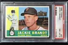 1960 Topps #53 Jackie Brandt PSA 8 NM MT perfectly centered sharp