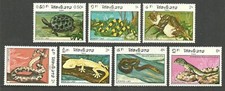 LAOS 1984 REPTILES TERRAPIN SNAKES GECKO PYTHON SET MNH