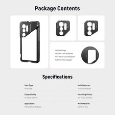 NEEWER PA082 S25 Ultra Phone Cage Mobile Video Rig Phone Stabilizer for Samsung