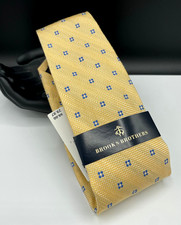 Brooks Brothers Men's Silk Blend Tie Yellow Floral NEW MSRP: 98.00