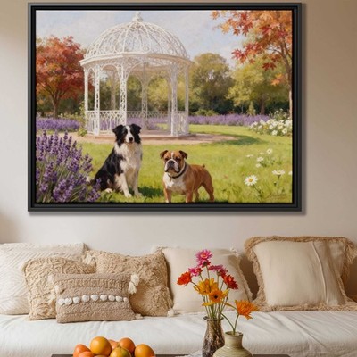 Dog Border Collie Oil Painting Canvas Print Garden Wall Art Outdoor Decor