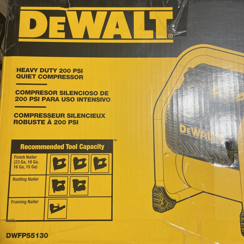 NEW DEWALT QUIET TRIM HEAVY DUTY 200 PSI COMPRESSOR DWFP55130