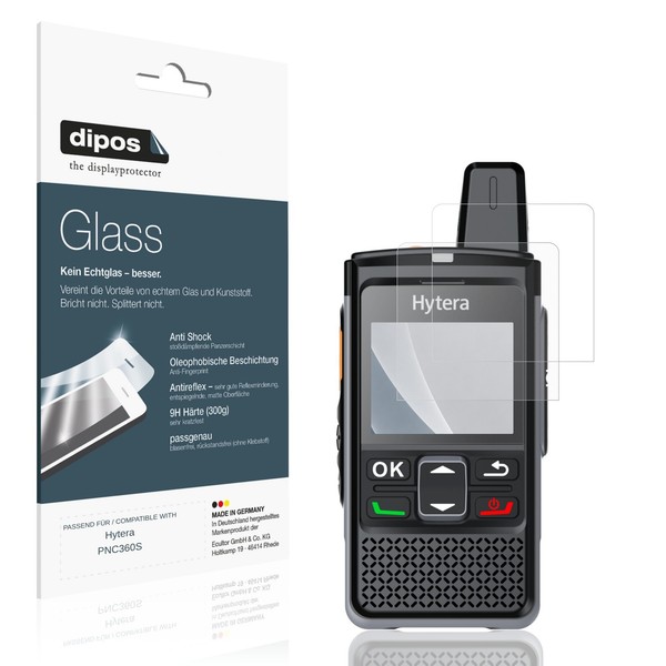 2X Schutzfolie FüR Hytera PNC360S Matt - Anti-Shock 9H Folie Dipos Glass-image
