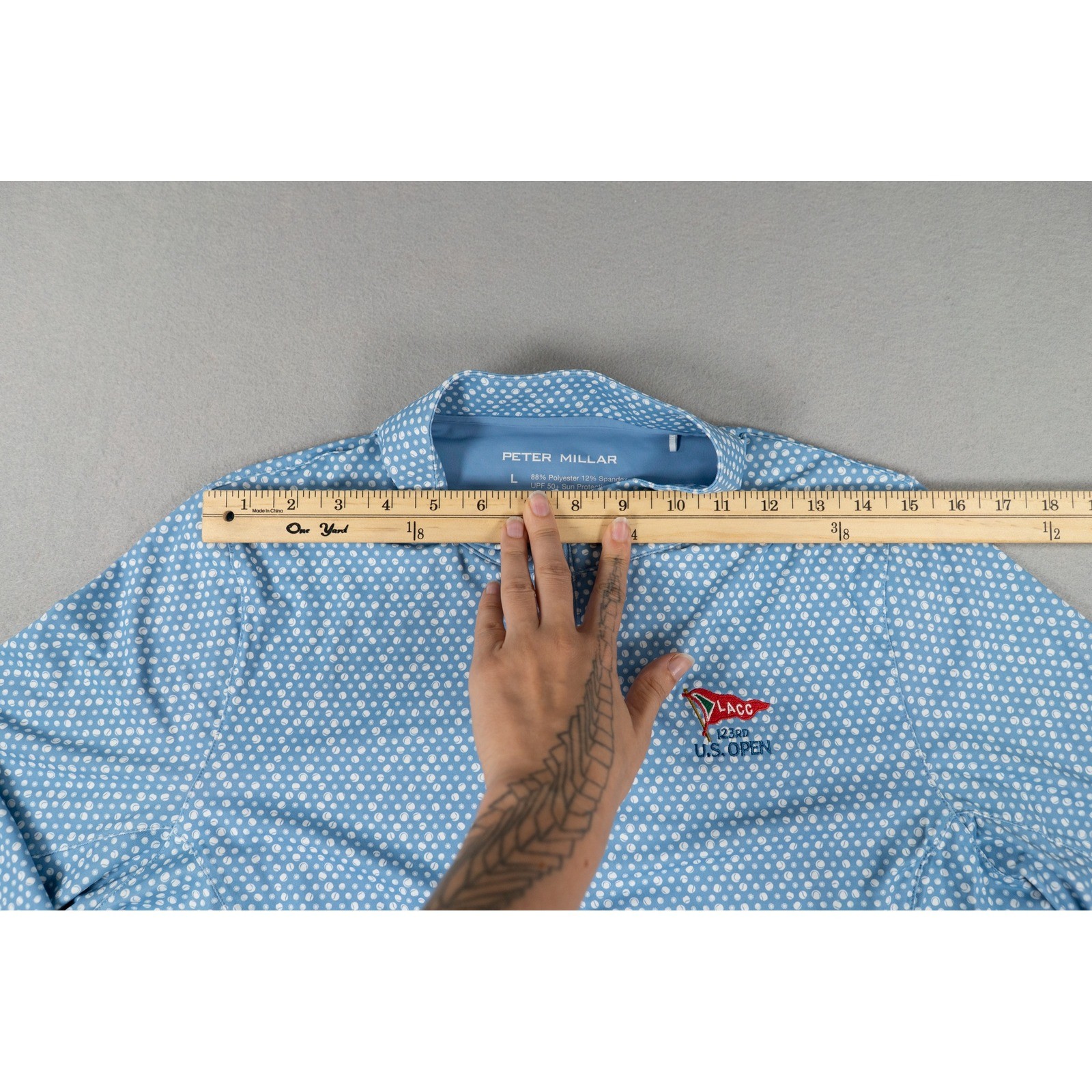Peter Millar Womens 123rd US Open LACC Quarter Zip Pullover Blue Size L Golf image 4
