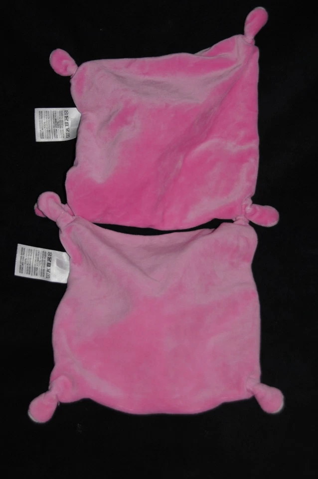 Lot 2 🍀Doudou Plat Ours Rose Blanc MOTS D'ENFANTS Des Tous Petits Bisous Chat - Photo 3/4