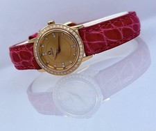 Omega De Ville Prestige 18K Gold Factory Diamonds Ladies Watch w/Box 8