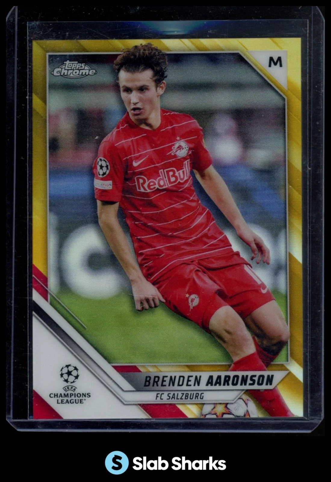 2021 Topps Chrome UEFA Champions League Soccer Gold Brenden Aaronson #97 PSA 10