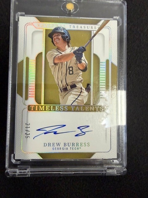 2025 National Treasures Timeless Talents Holo Silver #DBR Drew Burress Auto /25
