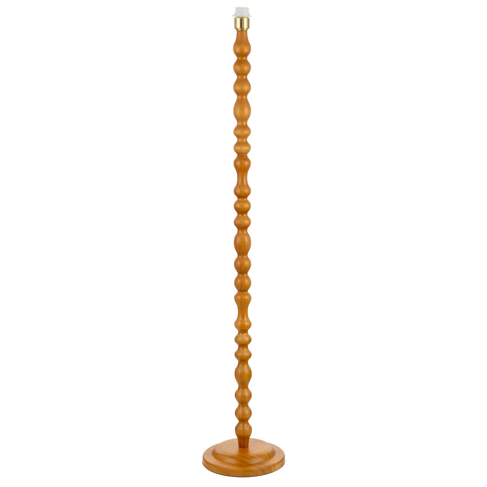 Oak Wooden Classic Standing Floor Lamp Base with Rippled Pole Design by Happy...