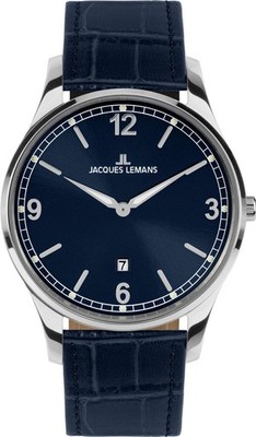 Jacques Lemans London 1-2128C Herrenuhr Super Flat 40mm, Edelstahl, silber