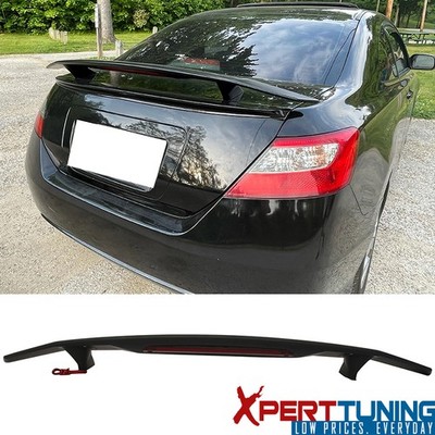 Universal Fit 2 Post MTrunk Spoiler Wing W/ 3RD Brake LED Light ABS atte Black