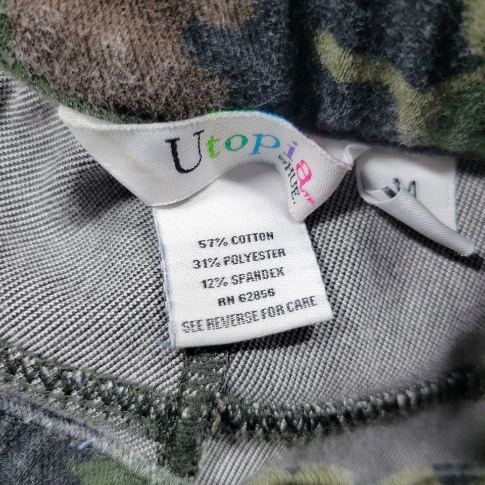 Utopia by Hue Pants Womens Medium Green Camo Pull On Stretch Skinny Joggers - Image 2 of 4
