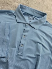 Johnnie-O Polo Shirt Mens Lyndon Performance Striped Blue XLT NEW