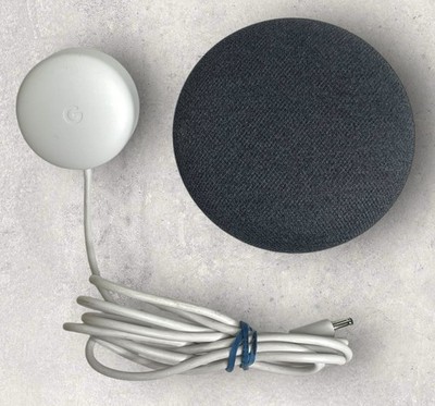 Google Nest Mini 2nd Gen H2C Smart Speaker w/ Power Adapter Gray Tested