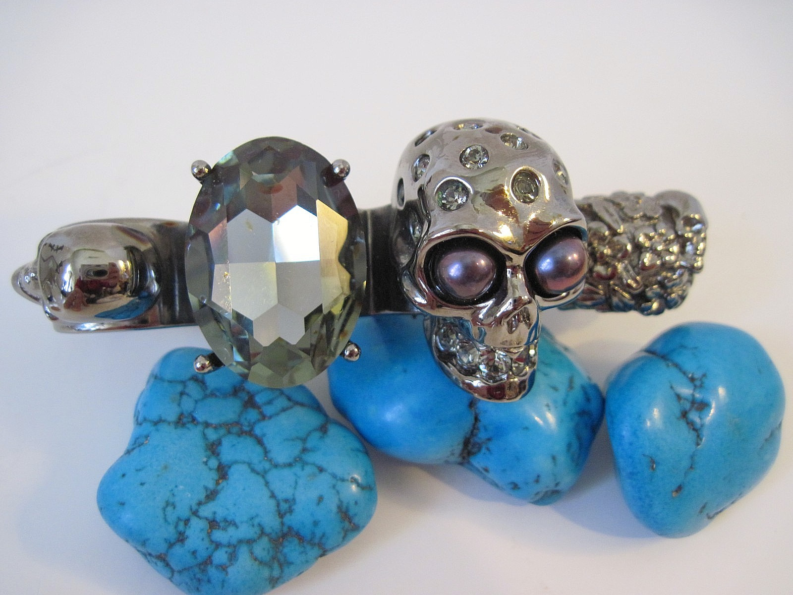 Alexander McQueen Knuckle Duster Ring Gunmetal Ch… - image 1