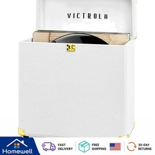 Durable Vinyl Record Storage Case - Carry Your LPs Safely in Elegant White