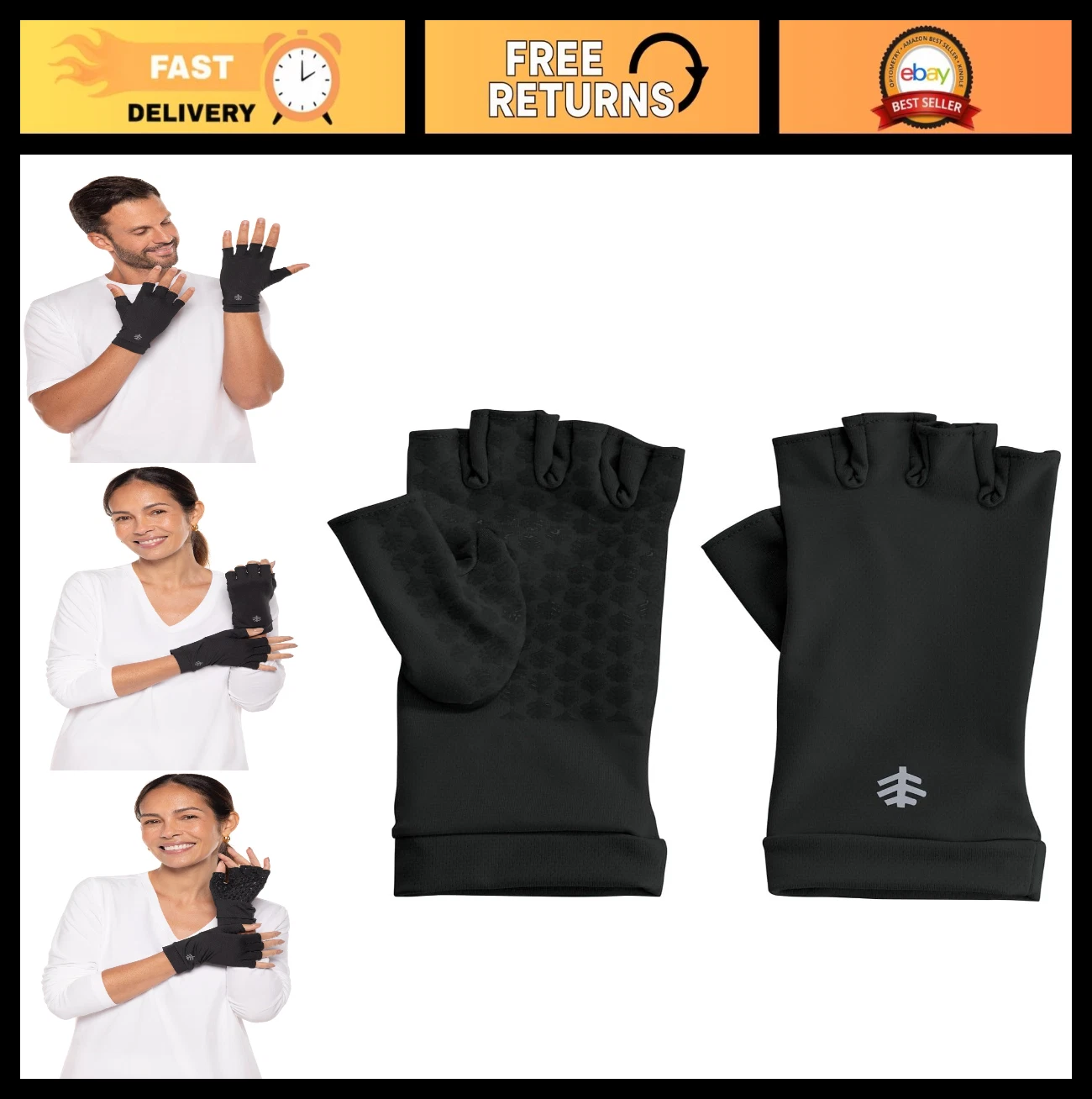 Fingerless UV Sun Gloves - UPF 50+ Sun Protection for Outdoor Activities
Opens in a new window or ta