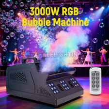 PAIDUN 3000W RGB Bubble Machine Smoke Effect 2Wheels Blower Wedding Party Event