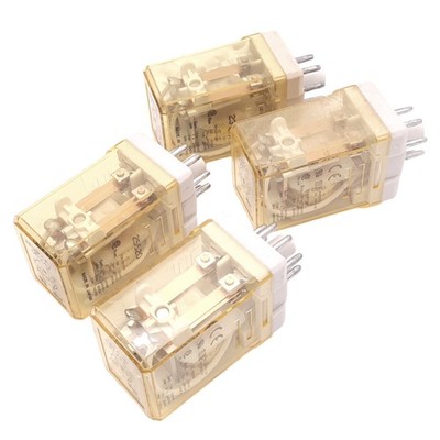 Lot of 4 IDEC RR2P-ULDC24V Ice-Cube Plug-In Relays, DPDT, 8-Pin, 24VDC Coil