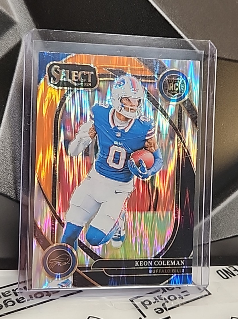 💎🔥2024 Panini Select Club Level Black & Orange Shock Prizm Keon Coleman RC