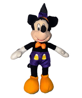 Disney Halloween Mickey Mouse Candy Corn Vintage Witch's Hat 10'' Plush