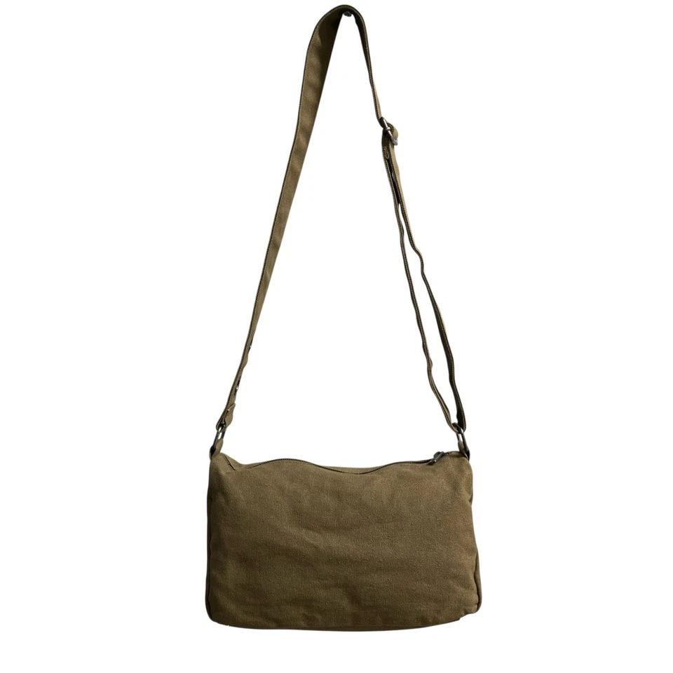 Винтажная сумка через плечо Y2K Harley Davidson зеленая холщовая с заклепками военный гранж - Изображение 3 из 4