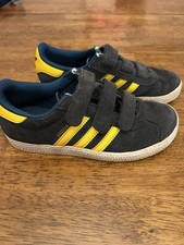 adidas Gazelle Sneakers Navy blue/Yellow Suede Hook & Loop kids size 13