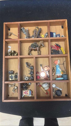 Wooden Shadow Box Display Case Wall Shelf for Miniatures Collectibles