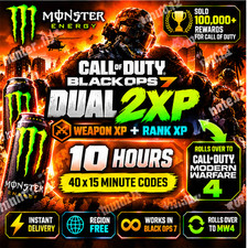 Call of Duty Black Ops 7 BO7 Dual Double XP 2XP Rank Weapon MW4 1-40 Hours
