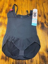 Assets by Spanx Shaping Open-Bust Panty Bodysuit Size 2X Black