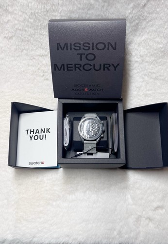 Swatch Mission to Mercury 42mm Cassa Nera in Bioceramic con Cinturino Grigio - Bild 3 von 12