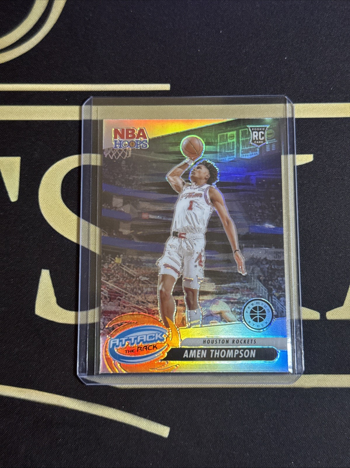 2023-24 Panini Nba Hoops Premium Stock - Attack the Rack Amen Thompson #9 Silver