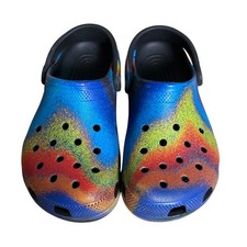 Crocs Kids Youth Classic Clog Spray Dye Paint Multicolor Galaxy Size J4 4M 6W